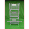 Galvanized collapsible storage cages with castors